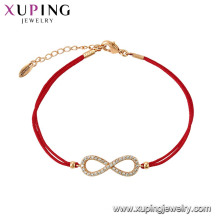 75582 Xuping Schmuck Heißer Verkauf Frauen Elegant vergoldet rot seil Armband für geschenk